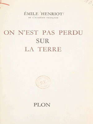 cover image of On n'est pas perdu sur la Terre